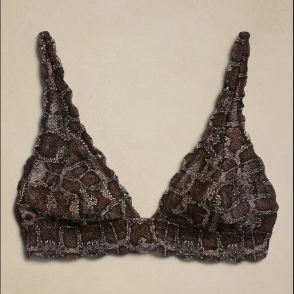 NWT 2 Medium Cosabella Bralette Lace animal print Nude flirty bandeau strapless - Picture 4 of 10